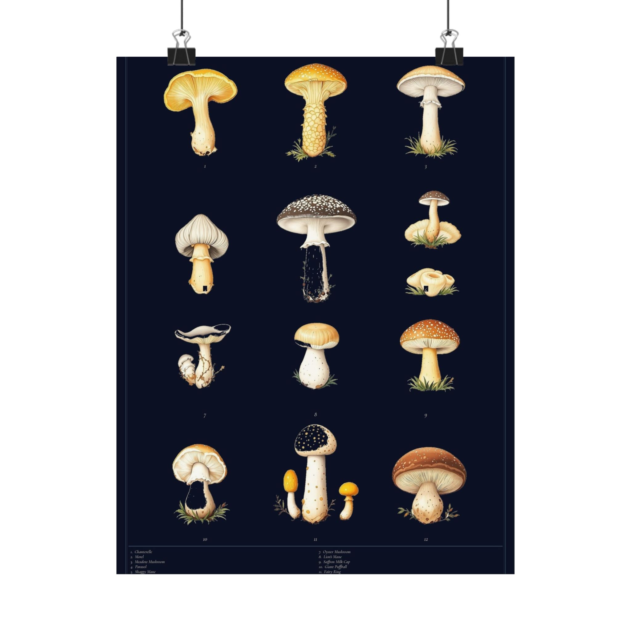 Vintage Mushroom Study — Cottagecore Botanical Art Print