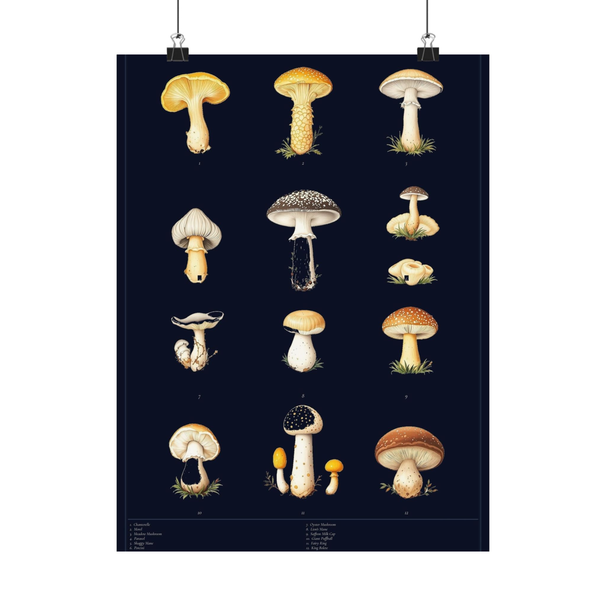 Vintage Mushroom Study — Cottagecore Botanical Art Print