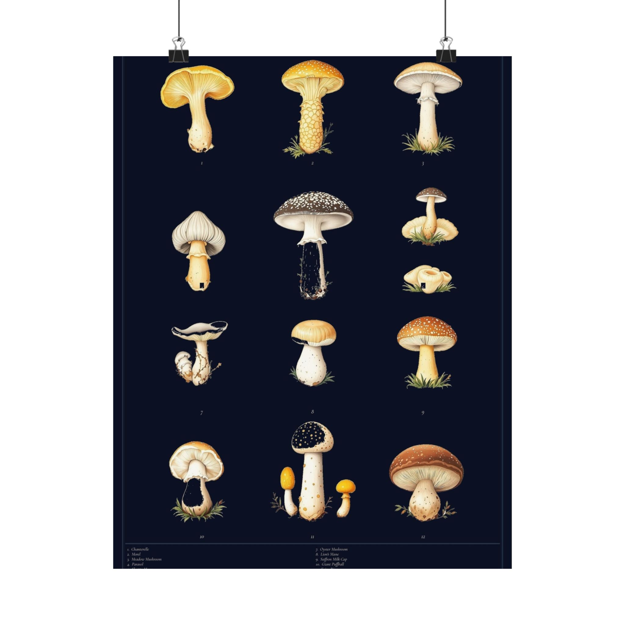 Vintage Mushroom Study — Cottagecore Botanical Art Print