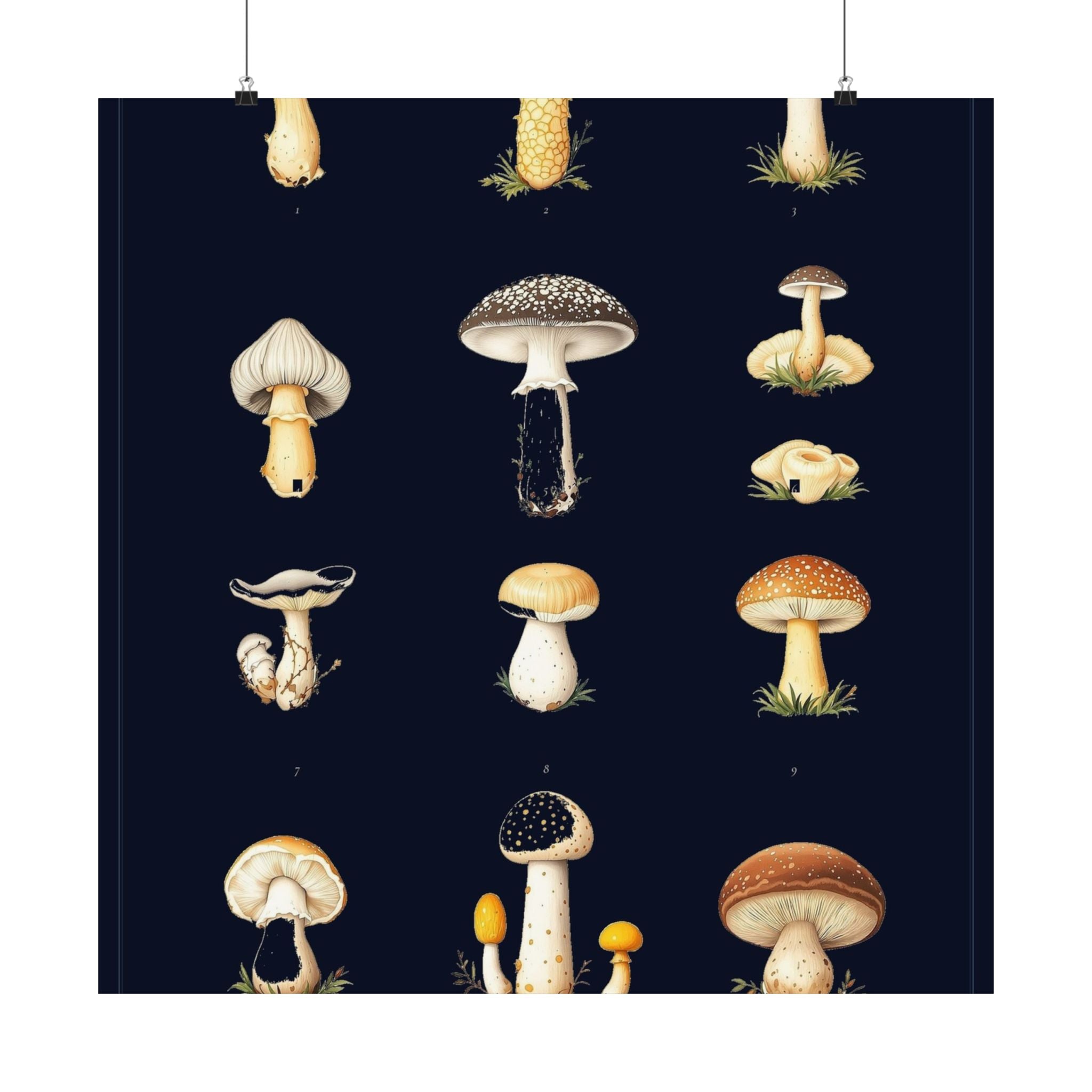 Vintage Mushroom Study — Cottagecore Botanical Art Print
