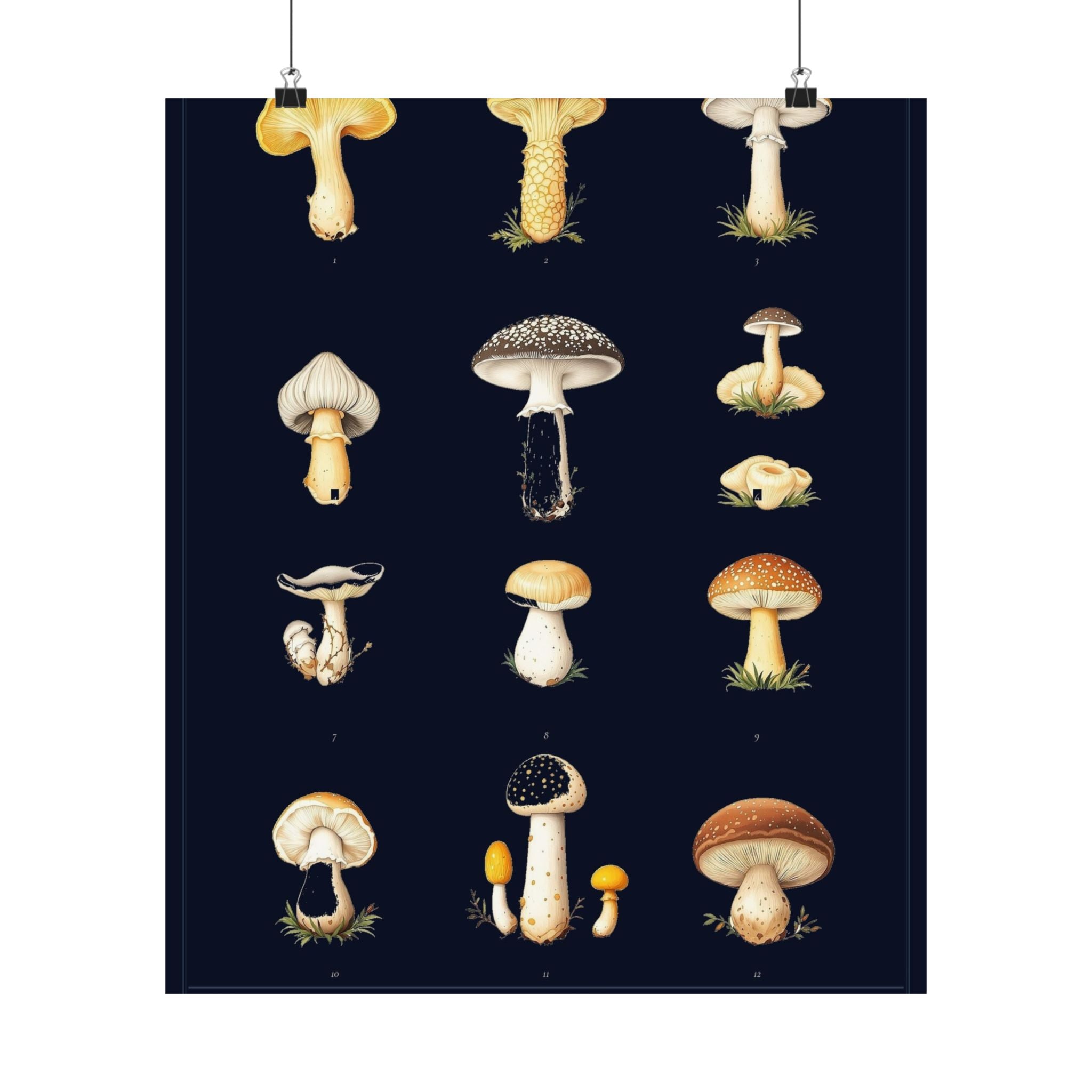 Vintage Mushroom Study — Cottagecore Botanical Art Print