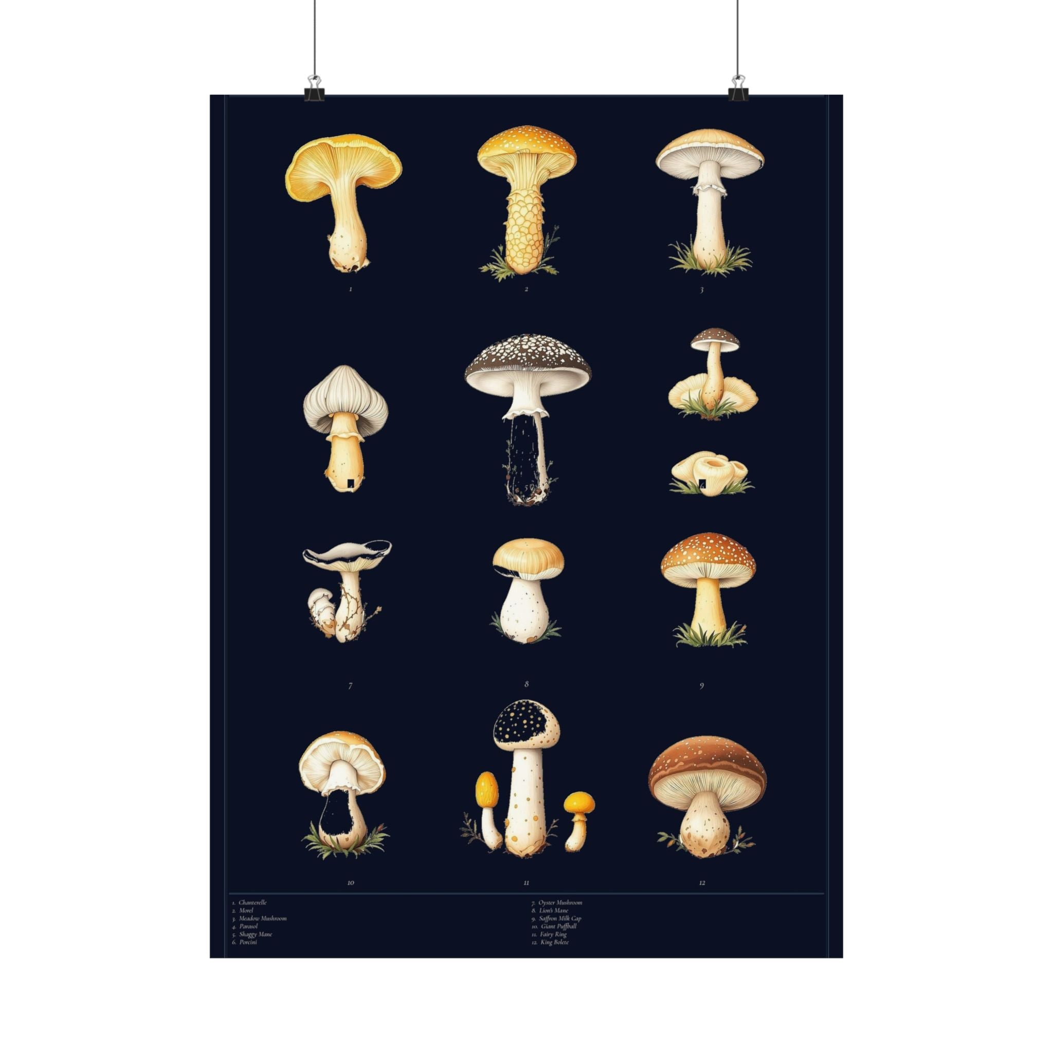 Vintage Mushroom Study — Cottagecore Botanical Art Print