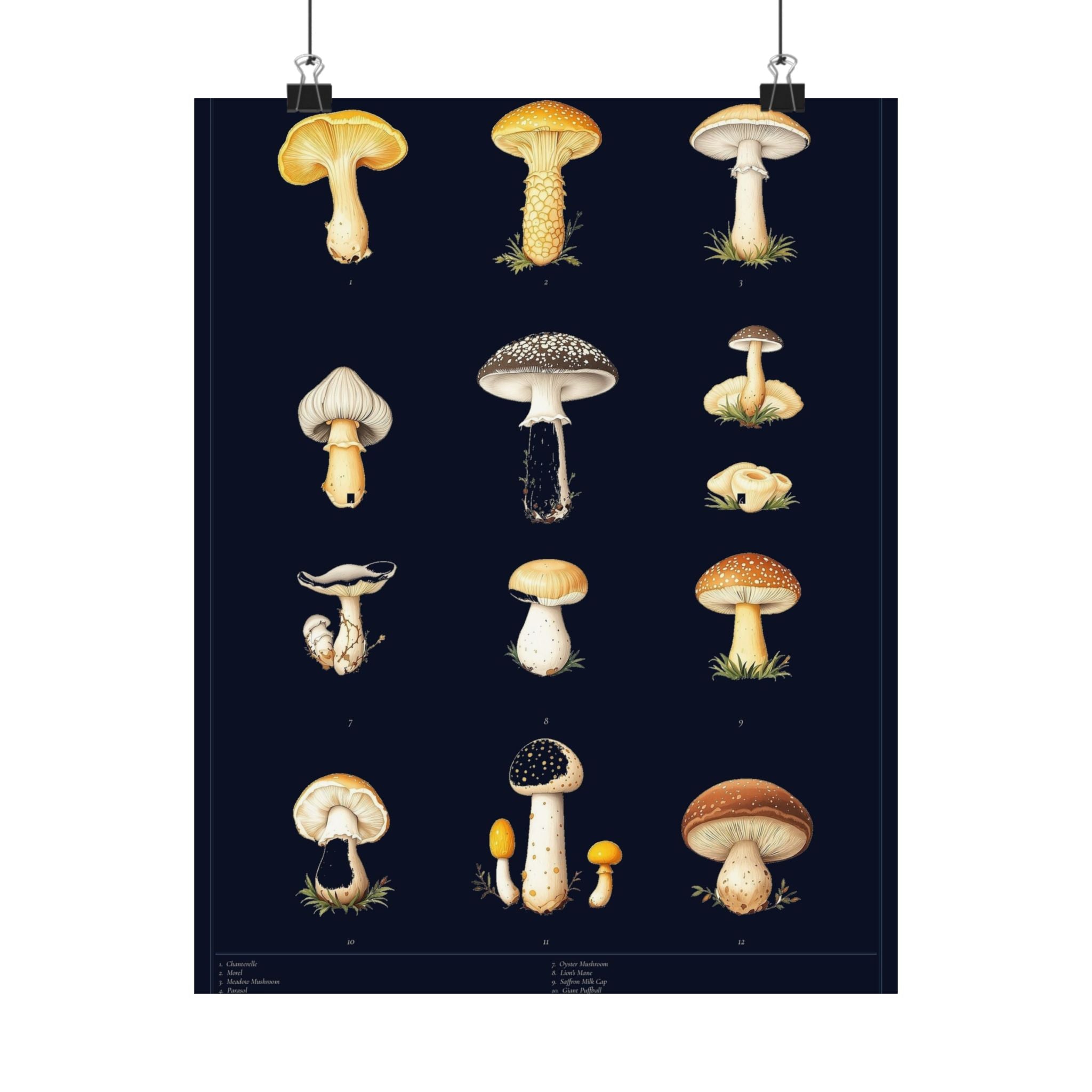 Vintage Mushroom Study — Cottagecore Botanical Art Print