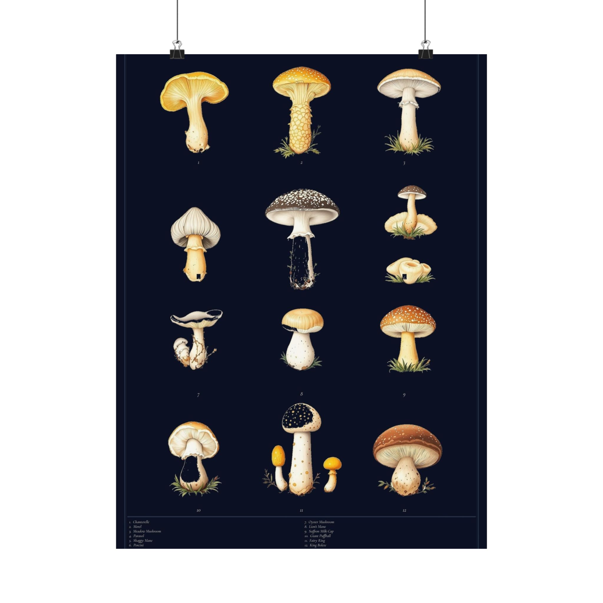 Vintage Mushroom Study — Cottagecore Botanical Art Print