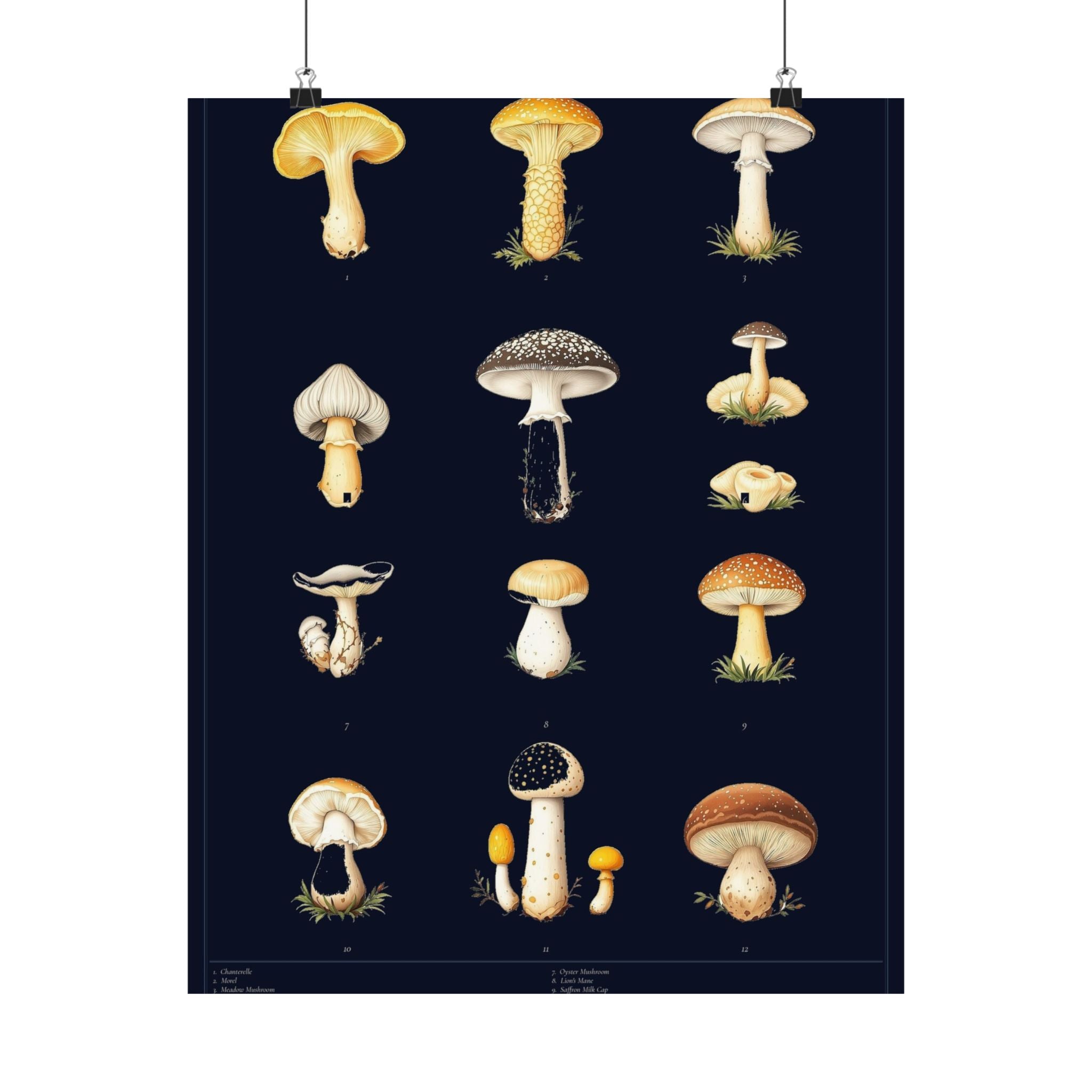 Vintage Mushroom Study — Cottagecore Botanical Art Print