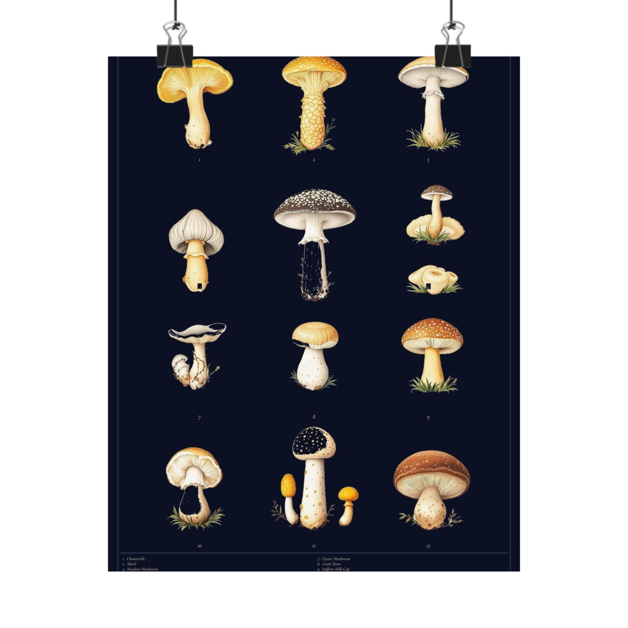 Vintage Mushroom Study — Cottagecore Botanical Art Print