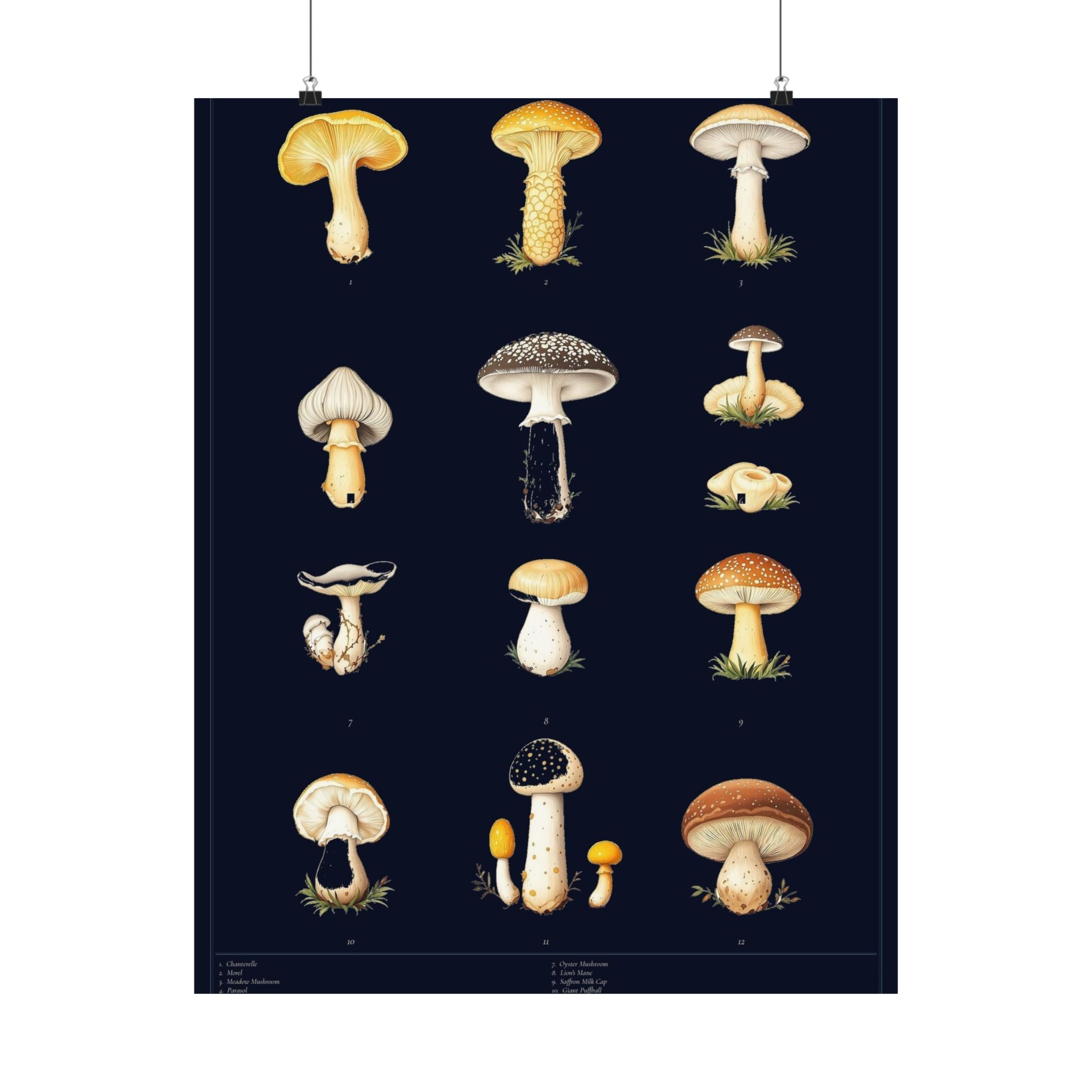 Vintage Mushroom Study — Cottagecore Botanical Art Print